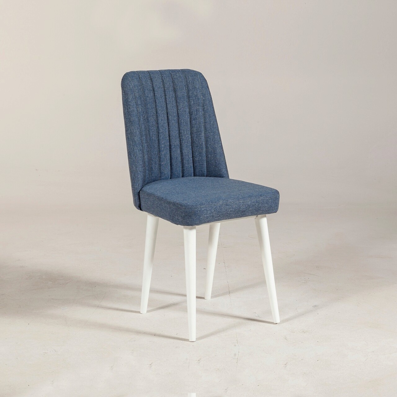 Scaun, Hanah Home, Vina Sandalye Dark Blue, Alb, 47x89x46 cm, Alb/Albastru inchis - imagine 7
